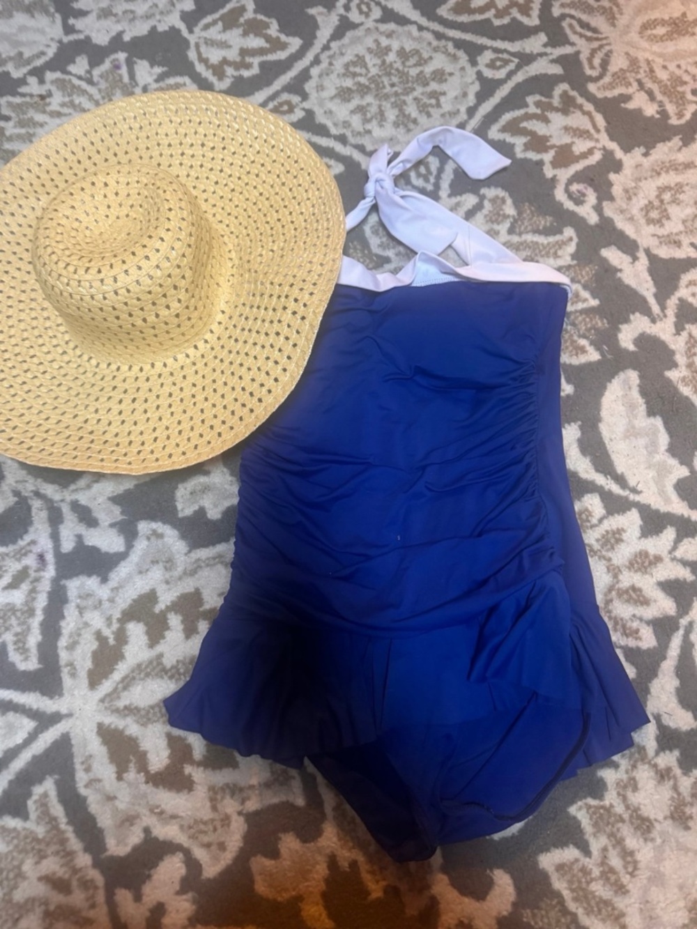 Beach bundle ralph Lauren swimsuit size 12 and sun hat